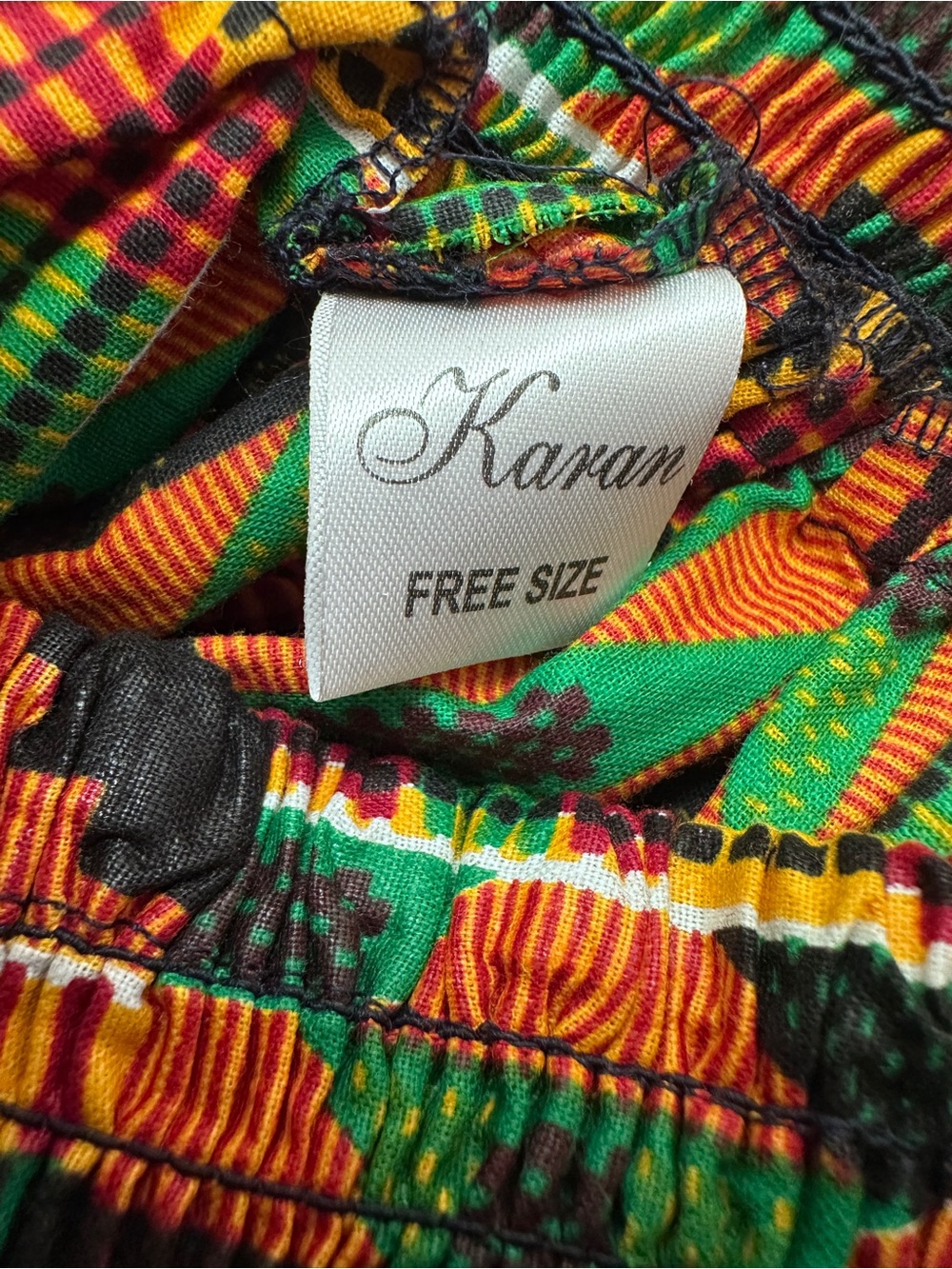 Karan African Print High-Low Skirt & Active USA Wrap Top Set M/OS - Picture 5 of 9